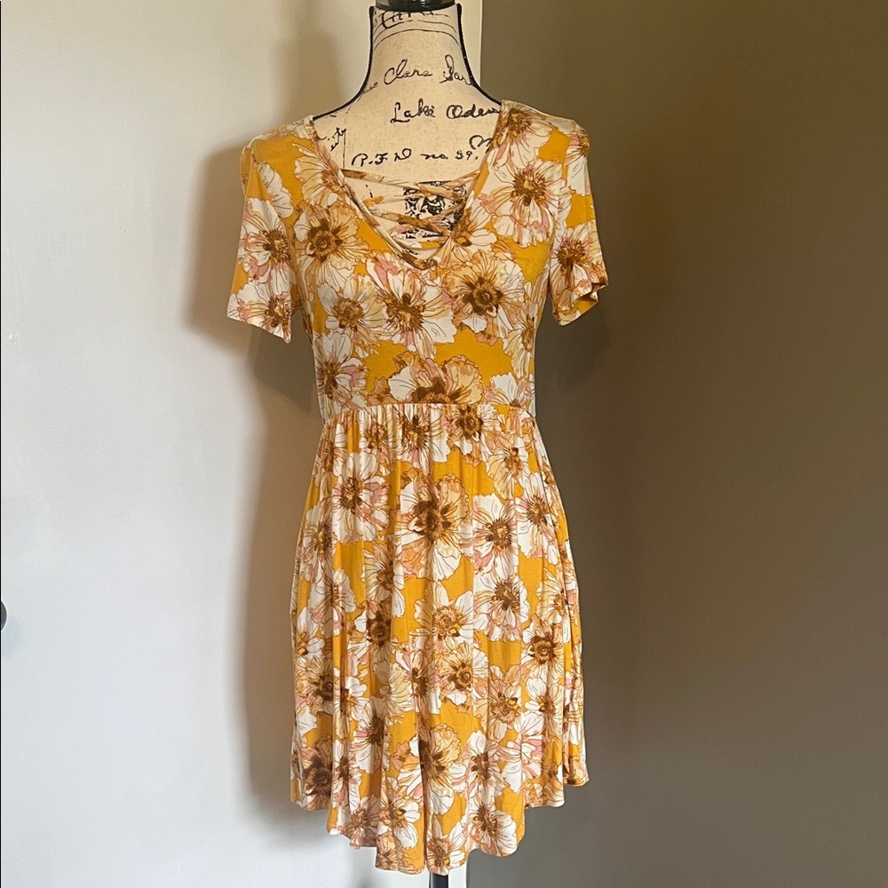 Maurices Sunflower Print Mini Dress